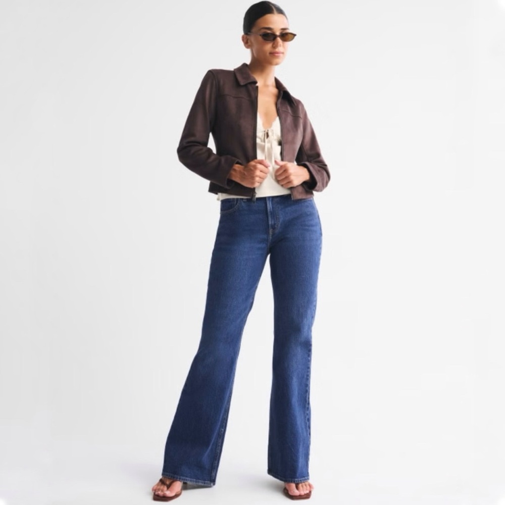 Abercrombie & Fitch curve love high rise blue flare jeans plus size 24 short